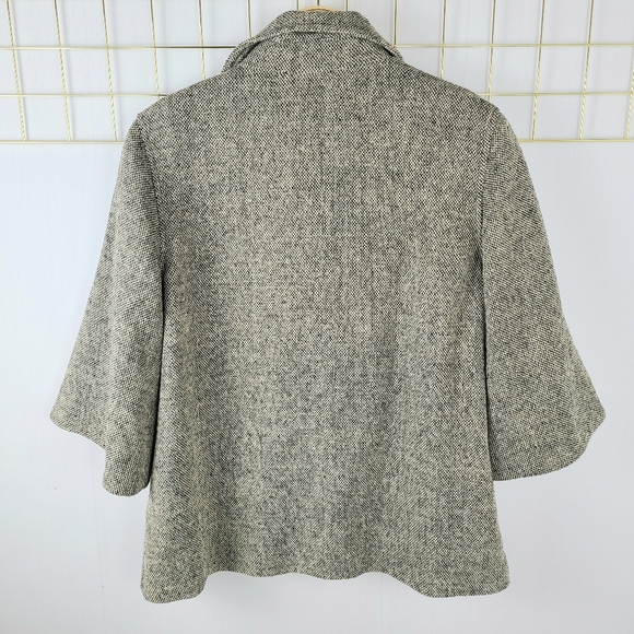 GAP Wool Viscose Blend Mixed Tweed Retro Short Swing Coat - Picture 4 of 9